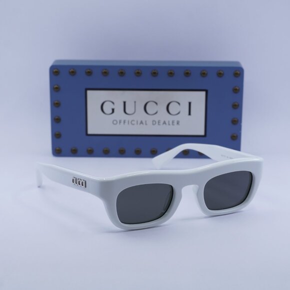 Gucci GG1777S 004 Square Sunglasses - Shiny White\Grey - Picture 5 of 11